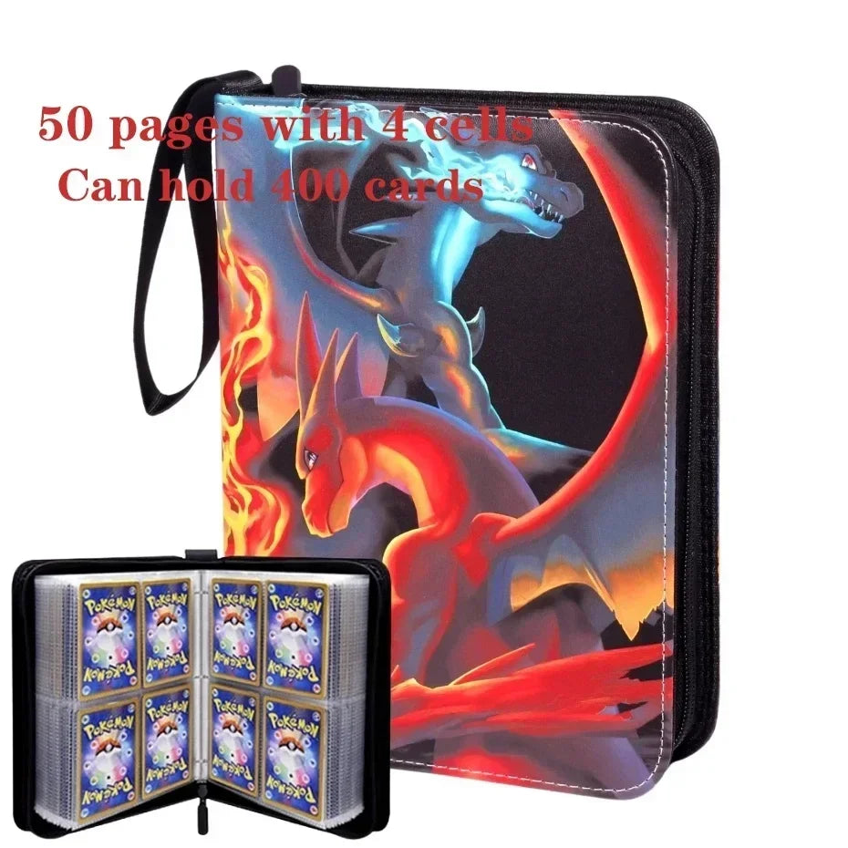 NEW-- 400PCS *Poke moned!!!Album Binder Photocard PU Zipper Photo Album Carte Holder Toy Collection Folder Letters Cards' Hobby
